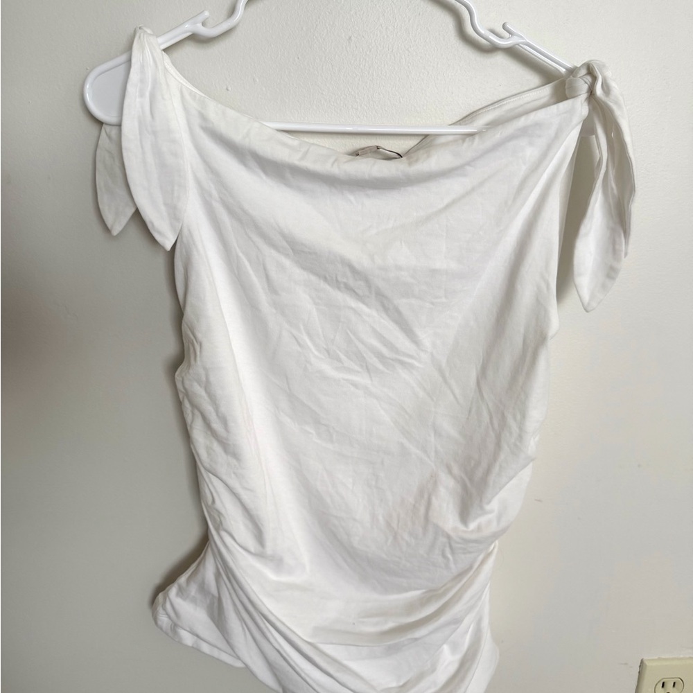 LOFT White Tie-Shoulder Tank Top